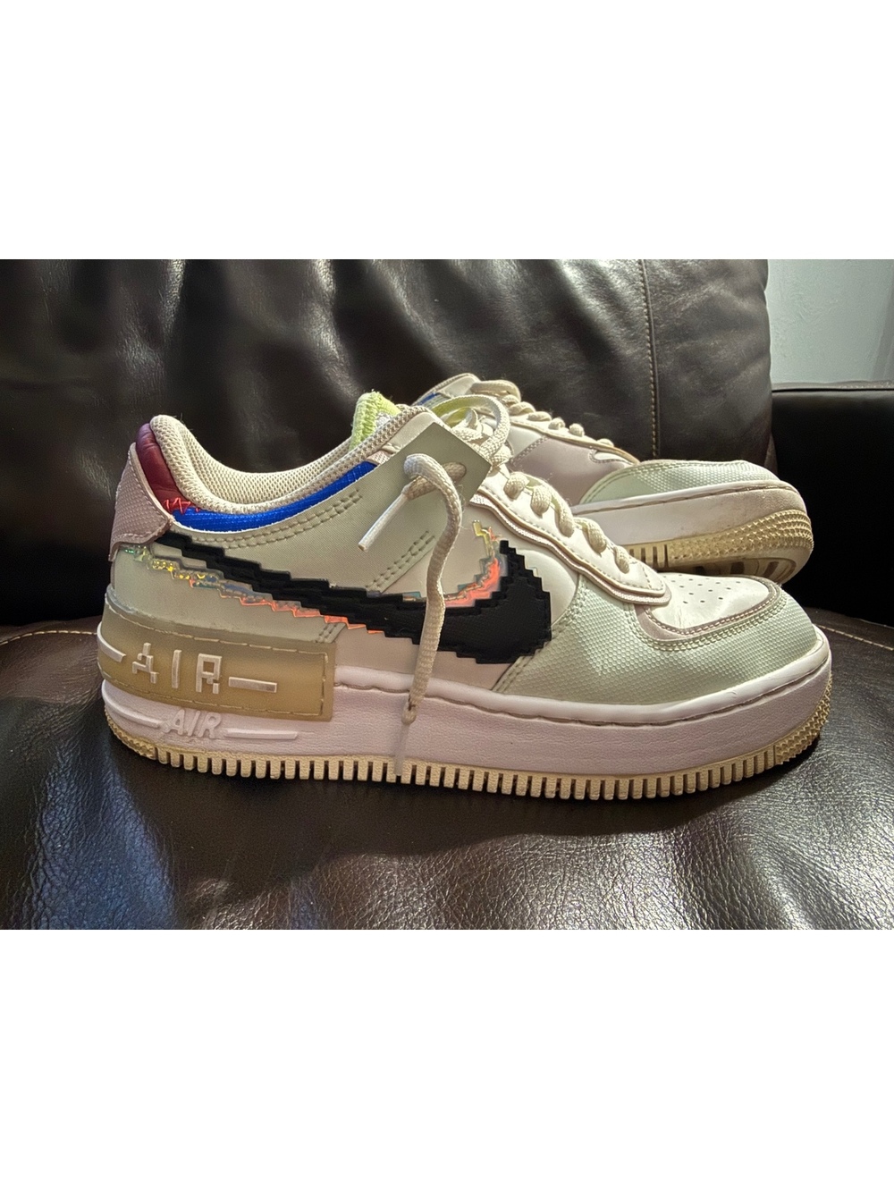 Nike Air Force 1 Shadow Pixel Swoosh Low Top Sneakers - Women’s Size 8